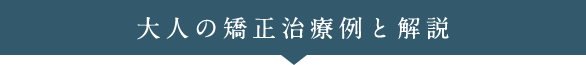 大人の矯正治療例と解説